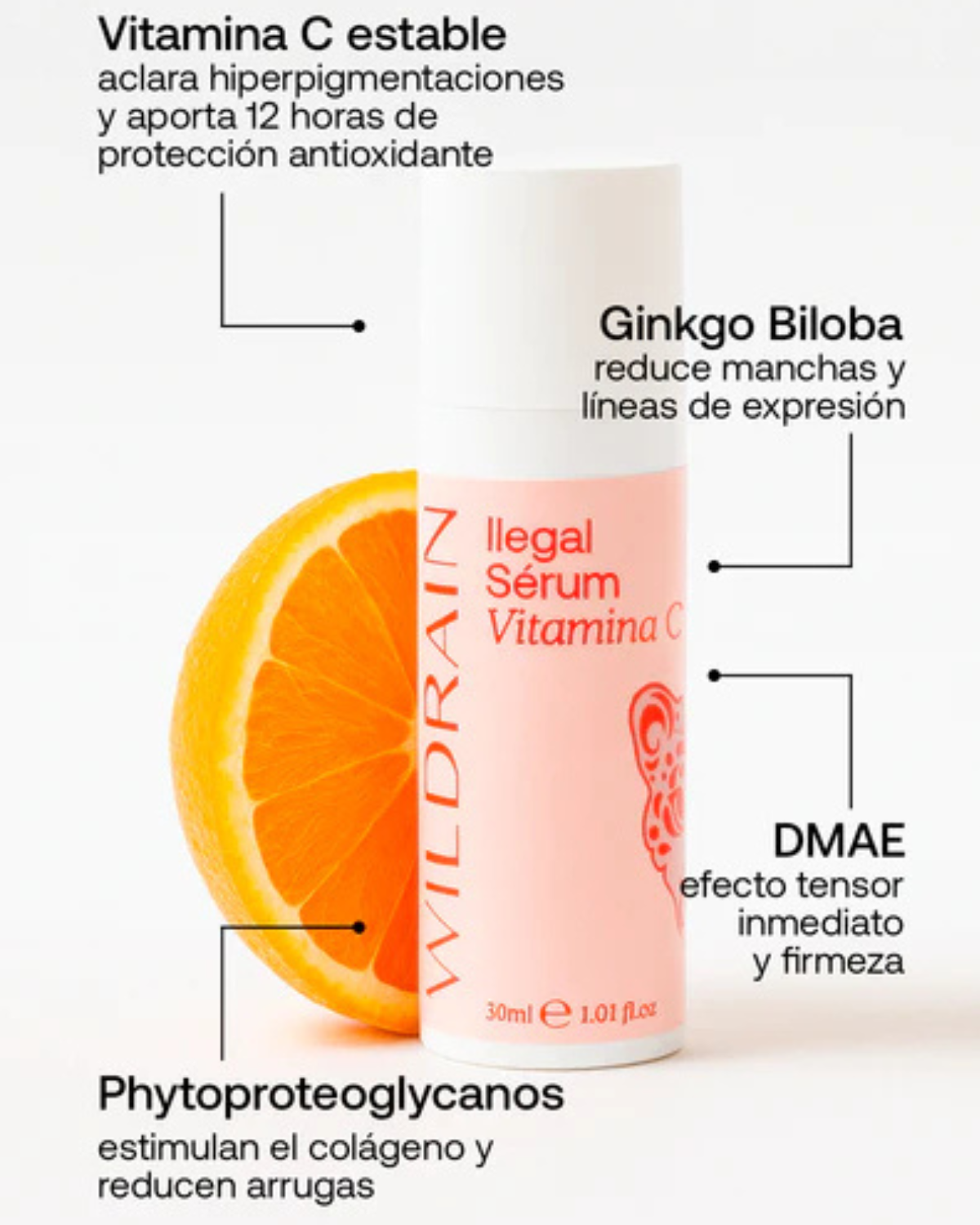 Sérum de Vitamina C Estável para Manchas, Luminosidade e Firmeza ILEGAL