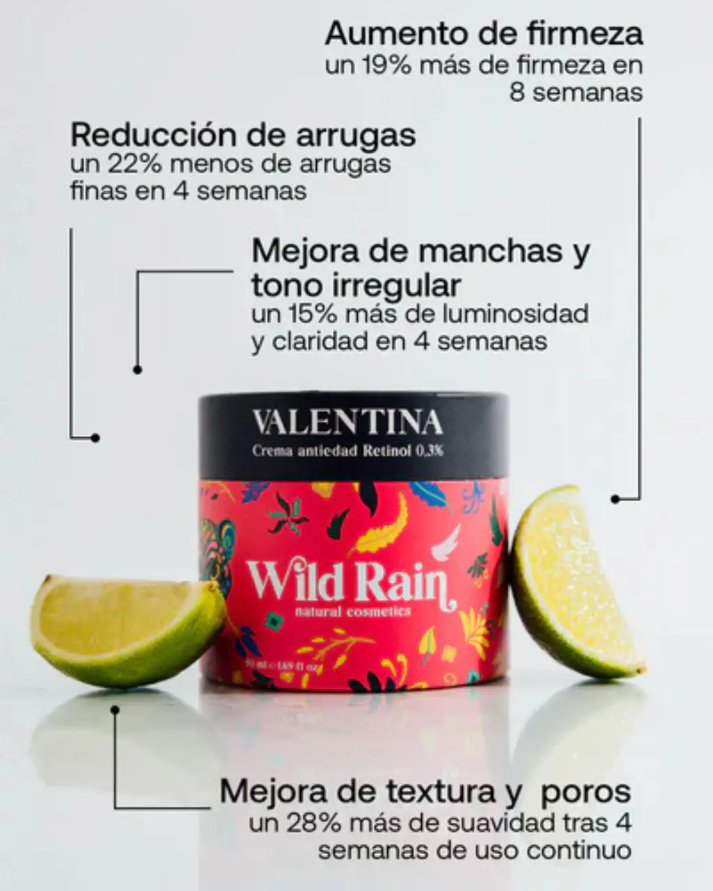 Creme facial com retinol 0,3% antienvelhecimento para rugas, manchas e textura da pele, VALENTINA